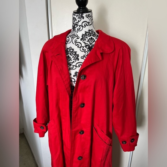 London Fog Red Trench Coat - Picture 5 of 16